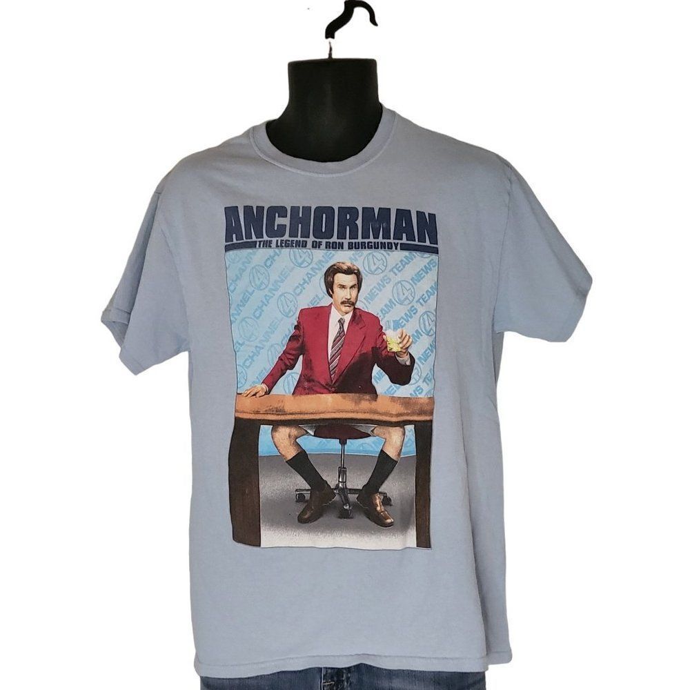 Anchorman Tshirt Men Sz M The Legend Of Ron‎ Burgundy Short Sleeve